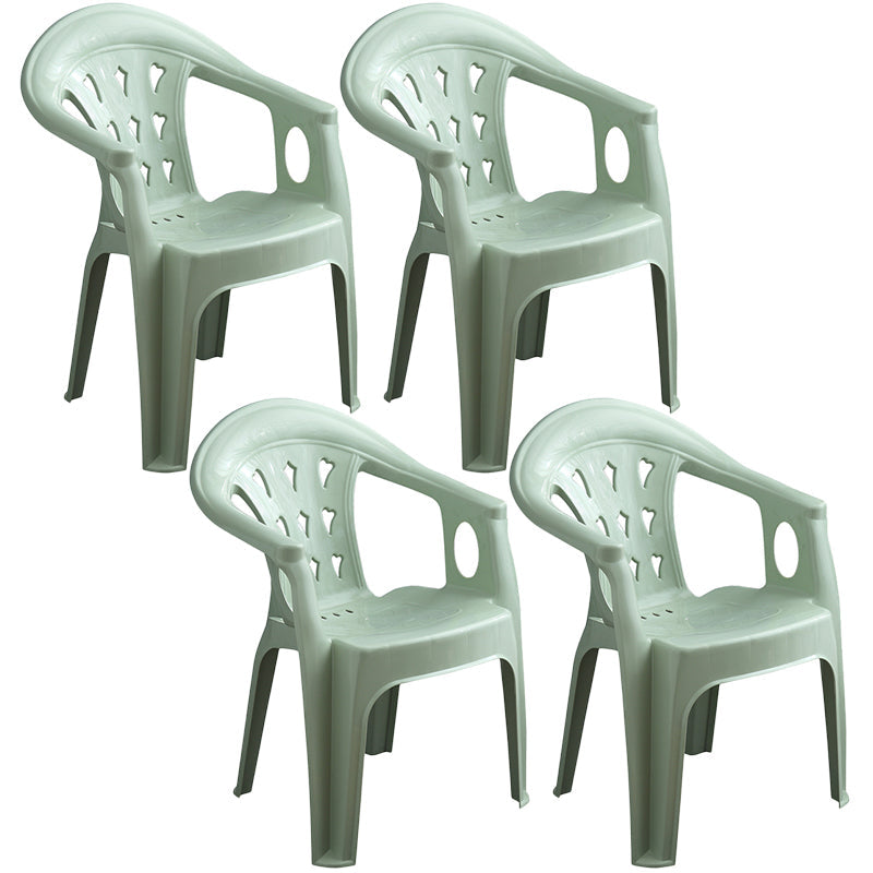 Contemporary Plastic Dining Armchair Slat Back Stacking Side Chair for Home Green 4 Piece Set Clearhalo ' kitchen&dining_furn' 'Dining Chairs' 'Dining Tables & Seating' 'dining_chair' 'furn' 'furn_dining_chair' 'Furniture' 'furniture_dining_chair' 'Kitchen & Dining Furniture' 'kitchen' 3539749