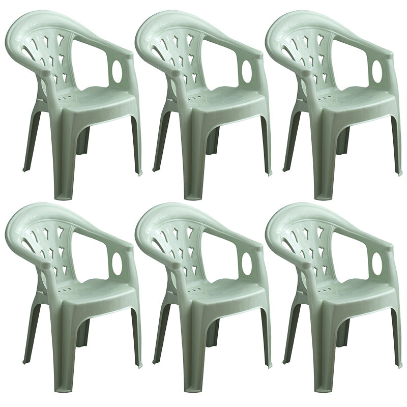 Contemporary Plastic Dining Armchair Slat Back Stacking Side Chair for Home Green 6 Piece Set Clearhalo ' kitchen&dining_furn' 'Dining Chairs' 'Dining Tables & Seating' 'dining_chair' 'furn' 'furn_dining_chair' 'Furniture' 'furniture_dining_chair' 'Kitchen & Dining Furniture' 'kitchen' 3539750