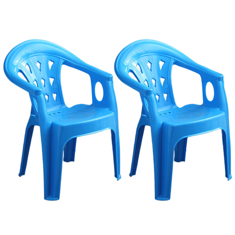 Contemporary Plastic Dining Armchair Slat Back Stacking Side Chair for Home Blue 2 Piece Set Clearhalo ' kitchen&dining_furn' 'Dining Chairs' 'Dining Tables & Seating' 'dining_chair' 'furn' 'furn_dining_chair' 'Furniture' 'furniture_dining_chair' 'Kitchen & Dining Furniture' 'kitchen' 3539752