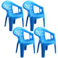 Contemporary Plastic Dining Armchair Slat Back Stacking Side Chair for Home Blue 4 Piece Set Clearhalo ' kitchen&dining_furn' 'Dining Chairs' 'Dining Tables & Seating' 'dining_chair' 'furn' 'furn_dining_chair' 'Furniture' 'furniture_dining_chair' 'Kitchen & Dining Furniture' 'kitchen' 3539754