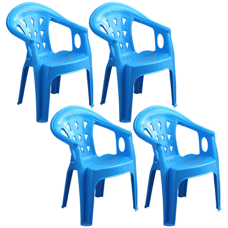 Contemporary Plastic Dining Armchair Slat Back Stacking Side Chair for Home Blue 4 Piece Set Clearhalo ' kitchen&dining_furn' 'Dining Chairs' 'Dining Tables & Seating' 'dining_chair' 'furn' 'furn_dining_chair' 'Furniture' 'furniture_dining_chair' 'Kitchen & Dining Furniture' 'kitchen' 3539754