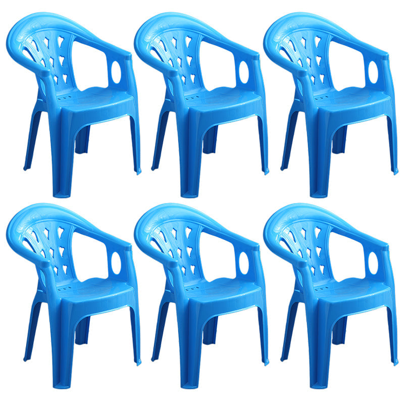 Contemporary Plastic Dining Armchair Slat Back Stacking Side Chair for Home Blue 6 Piece Set Clearhalo ' kitchen&dining_furn' 'Dining Chairs' 'Dining Tables & Seating' 'dining_chair' 'furn' 'furn_dining_chair' 'Furniture' 'furniture_dining_chair' 'Kitchen & Dining Furniture' 'kitchen' 3539756