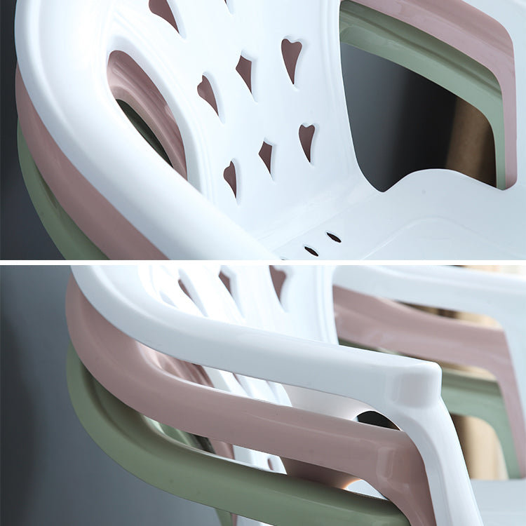 Contemporary Plastic Dining Armchair Slat Back Stacking Side Chair for Home Clearhalo ' kitchen&dining_furn' 'Dining Chairs' 'Dining Tables & Seating' 'dining_chair' 'furn' 'furn_dining_chair' 'Furniture' 'furniture_dining_chair' 'Kitchen & Dining Furniture' 'kitchen' 3539757