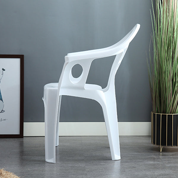 Contemporary Plastic Dining Armchair Slat Back Stacking Side Chair for Home Clearhalo ' kitchen&dining_furn' 'Dining Chairs' 'Dining Tables & Seating' 'dining_chair' 'furn' 'furn_dining_chair' 'Furniture' 'furniture_dining_chair' 'Kitchen & Dining Furniture' 'kitchen' 3539763