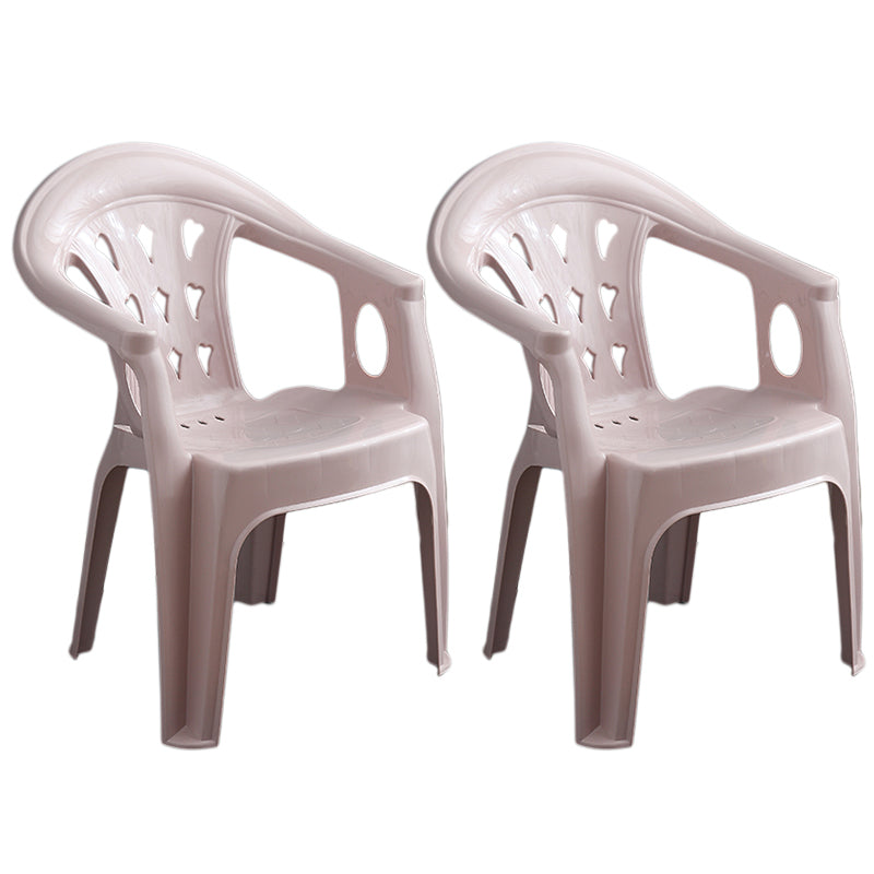Contemporary Plastic Dining Armchair Slat Back Stacking Side Chair for Home Pink 2 Piece Set Clearhalo ' kitchen&dining_furn' 'Dining Chairs' 'Dining Tables & Seating' 'dining_chair' 'furn' 'furn_dining_chair' 'Furniture' 'furniture_dining_chair' 'Kitchen & Dining Furniture' 'kitchen' 3539768