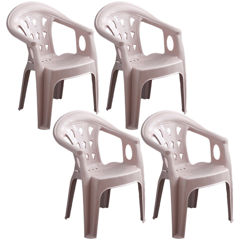 Contemporary Plastic Dining Armchair Slat Back Stacking Side Chair for Home Pink 4 Piece Set Clearhalo ' kitchen&dining_furn' 'Dining Chairs' 'Dining Tables & Seating' 'dining_chair' 'furn' 'furn_dining_chair' 'Furniture' 'furniture_dining_chair' 'Kitchen & Dining Furniture' 'kitchen' 3539769