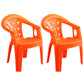 Contemporary Plastic Dining Armchair Slat Back Stacking Side Chair for Home Orange 2 Piece Set Clearhalo ' kitchen&dining_furn' 'Dining Chairs' 'Dining Tables & Seating' 'dining_chair' 'furn' 'furn_dining_chair' 'Furniture' 'furniture_dining_chair' 'Kitchen & Dining Furniture' 'kitchen' 3539771
