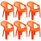Contemporary Plastic Dining Armchair Slat Back Stacking Side Chair for Home Orange 6 Piece Set Clearhalo ' kitchen&dining_furn' 'Dining Chairs' 'Dining Tables & Seating' 'dining_chair' 'furn' 'furn_dining_chair' 'Furniture' 'furniture_dining_chair' 'Kitchen & Dining Furniture' 'kitchen' 3539773