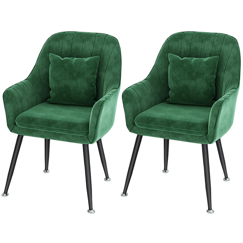 Scandinavian Style Metal Dining Chair Bedroom Solid Back Dining Arm Chairs Green 2 Piece Set Black Clearhalo ' kitchen&dining_furn' 'Dining Chairs' 'Dining Tables & Seating' 'dining_chair' 'furn' 'furn_dining_chair' 'Furniture' 'furniture_dining_chair' 'Kitchen & Dining Furniture' 'kitchen' 3539777