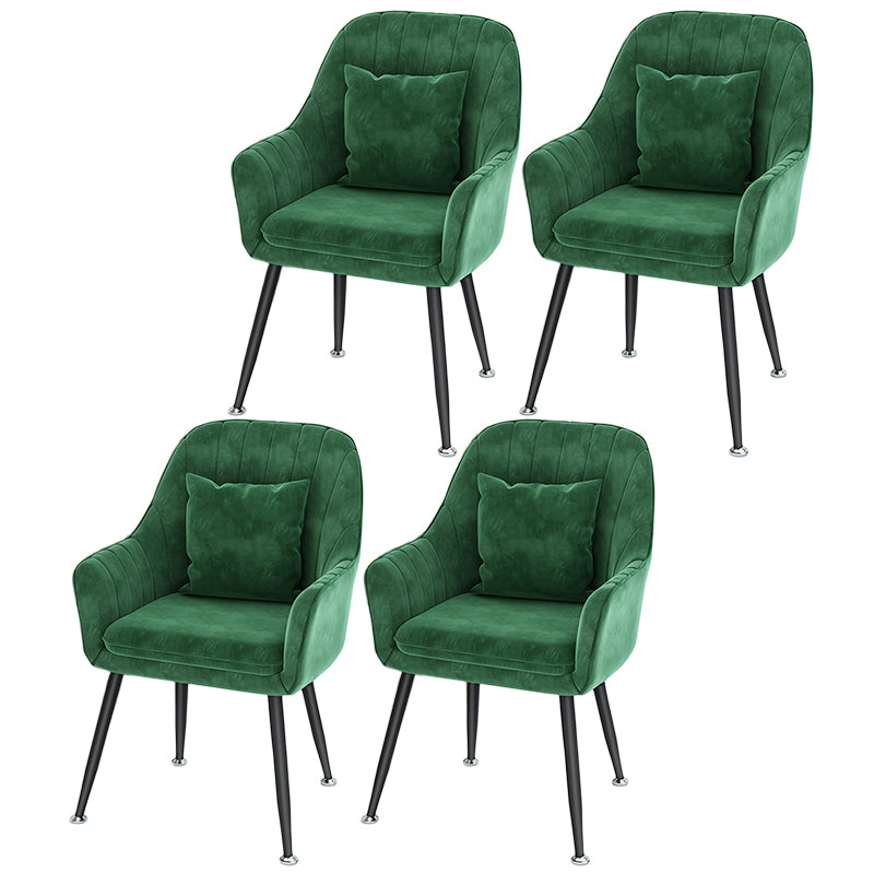 Scandinavian Style Metal Dining Chair Bedroom Solid Back Dining Arm Chairs Green 4 Piece Set Black Clearhalo ' kitchen&dining_furn' 'Dining Chairs' 'Dining Tables & Seating' 'dining_chair' 'furn' 'furn_dining_chair' 'Furniture' 'furniture_dining_chair' 'Kitchen & Dining Furniture' 'kitchen' 3539779