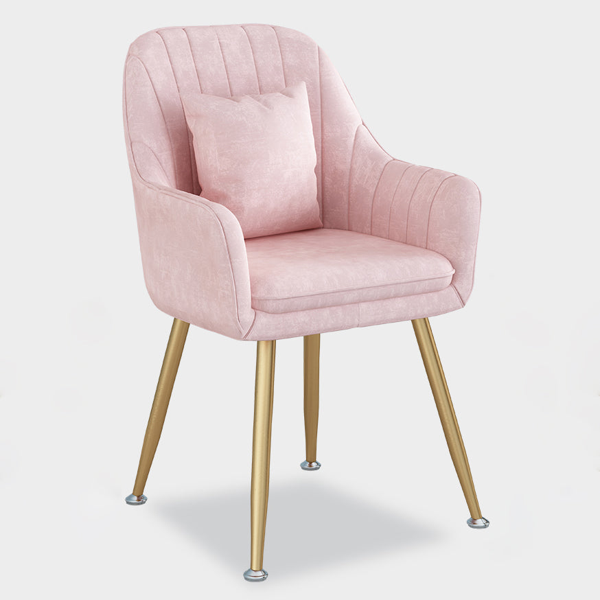 Scandinavian Style Metal Dining Chair Bedroom Solid Back Dining Arm Chairs Clearhalo ' kitchen&dining_furn' 'Dining Chairs' 'Dining Tables & Seating' 'dining_chair' 'furn' 'furn_dining_chair' 'Furniture' 'furniture_dining_chair' 'Kitchen & Dining Furniture' 'kitchen' 3539783