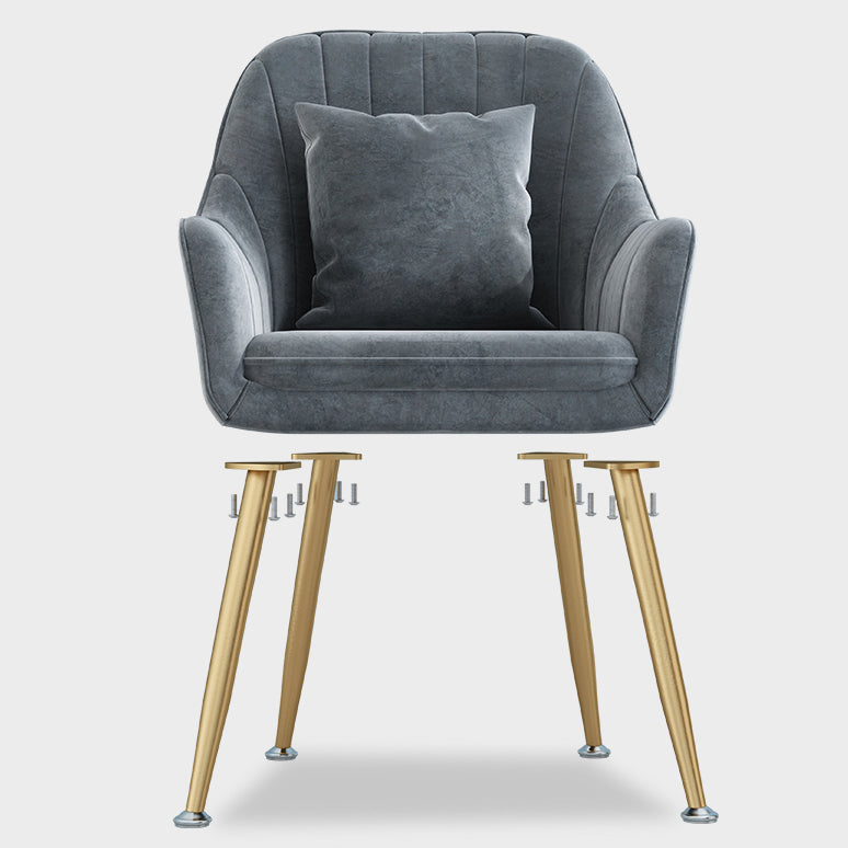 Scandinavian Style Metal Dining Chair Bedroom Solid Back Dining Arm Chairs Clearhalo ' kitchen&dining_furn' 'Dining Chairs' 'Dining Tables & Seating' 'dining_chair' 'furn' 'furn_dining_chair' 'Furniture' 'furniture_dining_chair' 'Kitchen & Dining Furniture' 'kitchen' 3539789