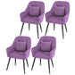 Scandinavian Style Metal Dining Chair Bedroom Solid Back Dining Arm Chairs Purple 4 Piece Set Black Clearhalo ' kitchen&dining_furn' 'Dining Chairs' 'Dining Tables & Seating' 'dining_chair' 'furn' 'furn_dining_chair' 'Furniture' 'furniture_dining_chair' 'Kitchen & Dining Furniture' 'kitchen' 3539790