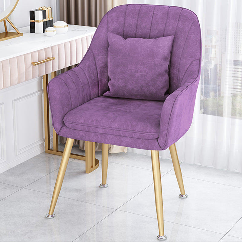 Scandinavian Style Metal Dining Chair Bedroom Solid Back Dining Arm Chairs Purple 1 Piece Brass Gold Clearhalo ' kitchen&dining_furn' 'Dining Chairs' 'Dining Tables & Seating' 'dining_chair' 'furn' 'furn_dining_chair' 'Furniture' 'furniture_dining_chair' 'Kitchen & Dining Furniture' 'kitchen' 3539792