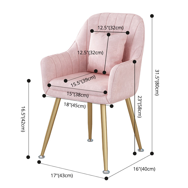 Scandinavian Style Metal Dining Chair Bedroom Solid Back Dining Arm Chairs Clearhalo ' kitchen&dining_furn' 'Dining Chairs' 'Dining Tables & Seating' 'dining_chair' 'furn' 'furn_dining_chair' 'Furniture' 'furniture_dining_chair' 'Kitchen & Dining Furniture' 'kitchen' 3539793