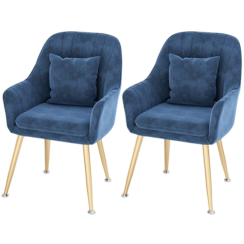 Scandinavian Style Metal Dining Chair Bedroom Solid Back Dining Arm Chairs Ocean Blue 2 Piece Set Brass Gold Clearhalo ' kitchen&dining_furn' 'Dining Chairs' 'Dining Tables & Seating' 'dining_chair' 'furn' 'furn_dining_chair' 'Furniture' 'furniture_dining_chair' 'Kitchen & Dining Furniture' 'kitchen' 3539800