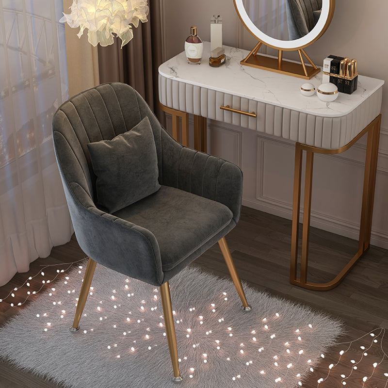 Scandinavian Style Metal Dining Chair Bedroom Solid Back Dining Arm Chairs Clearhalo ' kitchen&dining_furn' 'Dining Chairs' 'Dining Tables & Seating' 'dining_chair' 'furn' 'furn_dining_chair' 'Furniture' 'furniture_dining_chair' 'Kitchen & Dining Furniture' 'kitchen' 3539801