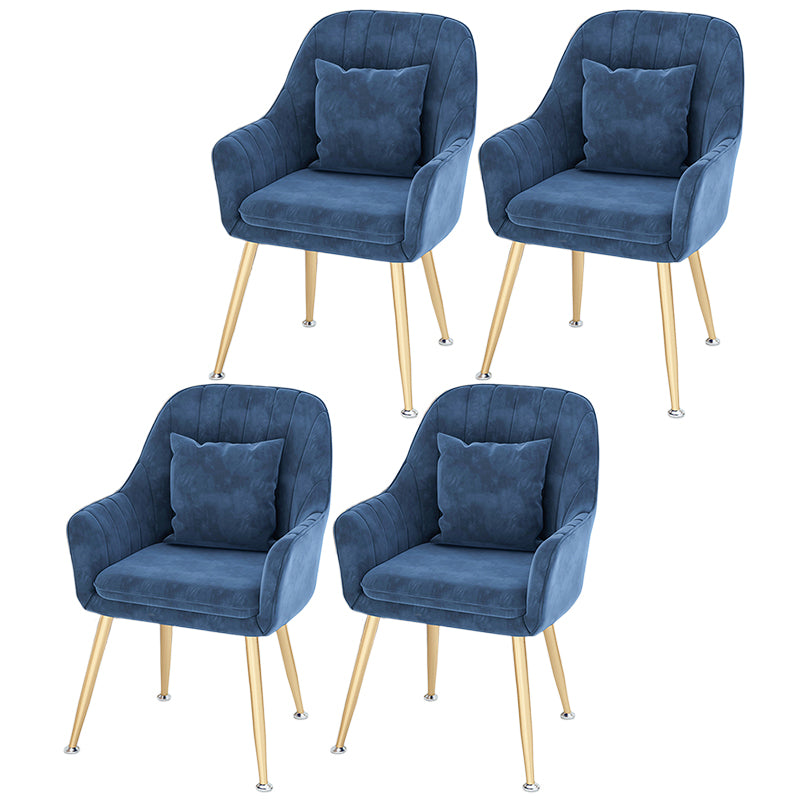 Scandinavian Style Metal Dining Chair Bedroom Solid Back Dining Arm Chairs Ocean Blue 4 Piece Set Brass Gold Clearhalo ' kitchen&dining_furn' 'Dining Chairs' 'Dining Tables & Seating' 'dining_chair' 'furn' 'furn_dining_chair' 'Furniture' 'furniture_dining_chair' 'Kitchen & Dining Furniture' 'kitchen' 3539802