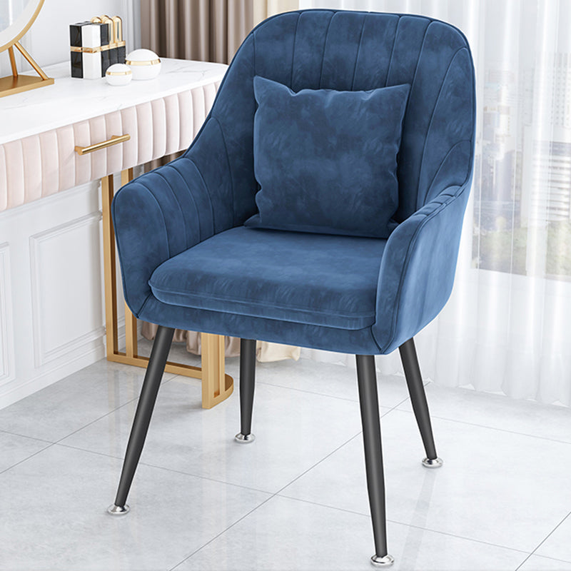 Scandinavian Style Metal Dining Chair Bedroom Solid Back Dining Arm Chairs Ocean Blue 1 Piece Black Clearhalo ' kitchen&dining_furn' 'Dining Chairs' 'Dining Tables & Seating' 'dining_chair' 'furn' 'furn_dining_chair' 'Furniture' 'furniture_dining_chair' 'Kitchen & Dining Furniture' 'kitchen' 3539805