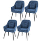 Scandinavian Style Metal Dining Chair Bedroom Solid Back Dining Arm Chairs Ocean Blue 4 Piece Set Black Clearhalo ' kitchen&dining_furn' 'Dining Chairs' 'Dining Tables & Seating' 'dining_chair' 'furn' 'furn_dining_chair' 'Furniture' 'furniture_dining_chair' 'Kitchen & Dining Furniture' 'kitchen' 3539807