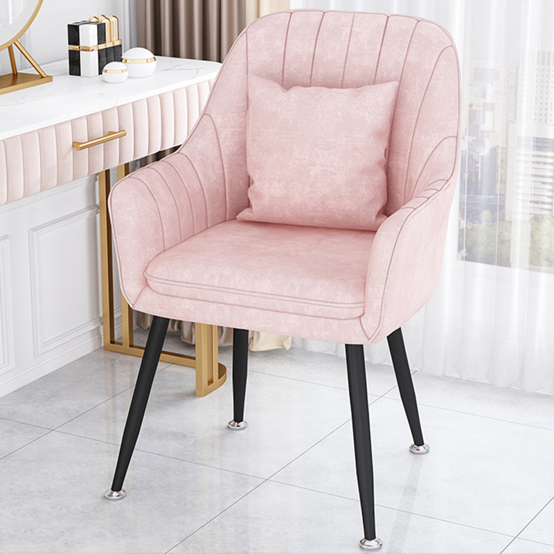 Scandinavian Style Metal Dining Chair Bedroom Solid Back Dining Arm Chairs Pink 1 Piece Black Clearhalo ' kitchen&dining_furn' 'Dining Chairs' 'Dining Tables & Seating' 'dining_chair' 'furn' 'furn_dining_chair' 'Furniture' 'furniture_dining_chair' 'Kitchen & Dining Furniture' 'kitchen' 3539814