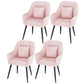 Scandinavian Style Metal Dining Chair Bedroom Solid Back Dining Arm Chairs Pink 4 Piece Set Black Clearhalo ' kitchen&dining_furn' 'Dining Chairs' 'Dining Tables & Seating' 'dining_chair' 'furn' 'furn_dining_chair' 'Furniture' 'furniture_dining_chair' 'Kitchen & Dining Furniture' 'kitchen' 3539816