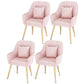 Scandinavian Style Metal Dining Chair Bedroom Solid Back Dining Arm Chairs Pink 4 Piece Set Brass Gold Clearhalo ' kitchen&dining_furn' 'Dining Chairs' 'Dining Tables & Seating' 'dining_chair' 'furn' 'furn_dining_chair' 'Furniture' 'furniture_dining_chair' 'Kitchen & Dining Furniture' 'kitchen' 3539819