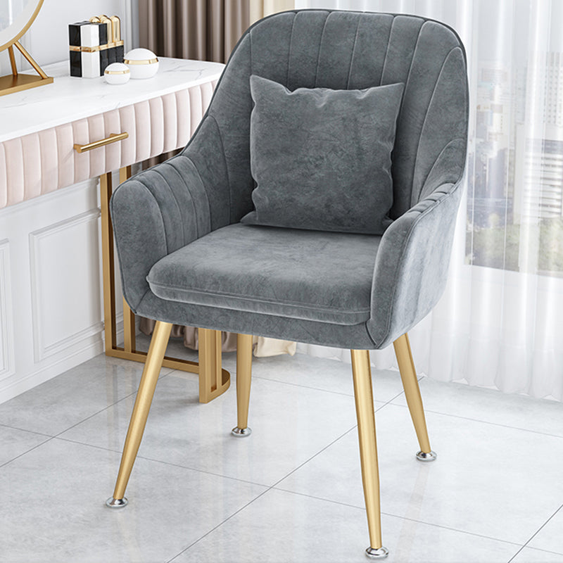 Scandinavian Style Metal Dining Chair Bedroom Solid Back Dining Arm Chairs Grey 1 Piece Brass Gold Clearhalo ' kitchen&dining_furn' 'Dining Chairs' 'Dining Tables & Seating' 'dining_chair' 'furn' 'furn_dining_chair' 'Furniture' 'furniture_dining_chair' 'Kitchen & Dining Furniture' 'kitchen' 3539820