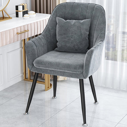 Scandinavian Style Metal Dining Chair Bedroom Solid Back Dining Arm Chairs Grey 1 Piece Black Clearhalo ' kitchen&dining_furn' 'Dining Chairs' 'Dining Tables & Seating' 'dining_chair' 'furn' 'furn_dining_chair' 'Furniture' 'furniture_dining_chair' 'Kitchen & Dining Furniture' 'kitchen' 3539823