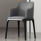 Contemporary Square Leather Dining Side Arm Chair for Kitchen with Wooden Legs Smoke Gray 1 Piece Clearhalo ' kitchen&dining_furn' 'Dining Chairs' 'Dining Tables & Seating' 'dining_chair' 'furn' 'furn_dining_chair' 'Furniture' 'furniture_dining_chair' 'Kitchen & Dining Furniture' 'kitchen' 3539826