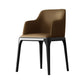 Contemporary Square Leather Dining Side Arm Chair for Kitchen with Wooden Legs Coffee 1 Piece Clearhalo ' kitchen&dining_furn' 'Dining Chairs' 'Dining Tables & Seating' 'dining_chair' 'furn' 'furn_dining_chair' 'Furniture' 'furniture_dining_chair' 'Kitchen & Dining Furniture' 'kitchen' 3539827