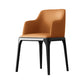 Contemporary Square Leather Dining Side Arm Chair for Kitchen with Wooden Legs Orange 1 Piece Clearhalo ' kitchen&dining_furn' 'Dining Chairs' 'Dining Tables & Seating' 'dining_chair' 'furn' 'furn_dining_chair' 'Furniture' 'furniture_dining_chair' 'Kitchen & Dining Furniture' 'kitchen' 3539829
