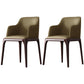 Contemporary Square Leather Dining Side Arm Chair for Kitchen with Wooden Legs Light Brown 2 Piece Set Clearhalo ' kitchen&dining_furn' 'Dining Chairs' 'Dining Tables & Seating' 'dining_chair' 'furn' 'furn_dining_chair' 'Furniture' 'furniture_dining_chair' 'Kitchen & Dining Furniture' 'kitchen' 3539840