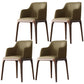 Contemporary Square Leather Dining Side Arm Chair for Kitchen with Wooden Legs Light Brown 4 Piece Set Clearhalo ' kitchen&dining_furn' 'Dining Chairs' 'Dining Tables & Seating' 'dining_chair' 'furn' 'furn_dining_chair' 'Furniture' 'furniture_dining_chair' 'Kitchen & Dining Furniture' 'kitchen' 3539841