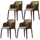 Contemporary Square Leather Dining Side Arm Chair for Kitchen with Wooden Legs Khaki 4 Piece Set Clearhalo ' kitchen&dining_furn' 'Dining Chairs' 'Dining Tables & Seating' 'dining_chair' 'furn' 'furn_dining_chair' 'Furniture' 'furniture_dining_chair' 'Kitchen & Dining Furniture' 'kitchen' 3539843