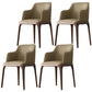 Contemporary Square Leather Dining Side Arm Chair for Kitchen with Wooden Legs Light Khaki 4 Piece Set Clearhalo ' kitchen&dining_furn' 'Dining Chairs' 'Dining Tables & Seating' 'dining_chair' 'furn' 'furn_dining_chair' 'Furniture' 'furniture_dining_chair' 'Kitchen & Dining Furniture' 'kitchen' 3539846