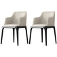 Contemporary Square Leather Dining Side Arm Chair for Kitchen with Wooden Legs Off-White 2 Piece Set Clearhalo ' kitchen&dining_furn' 'Dining Chairs' 'Dining Tables & Seating' 'dining_chair' 'furn' 'furn_dining_chair' 'Furniture' 'furniture_dining_chair' 'Kitchen & Dining Furniture' 'kitchen' 3539853