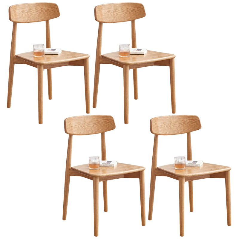 Modern Wood Indoor-Outdoor Chair Dining Room Armless Open Back Dining Side Chair Natural 4 Piece Set Natural Wood Clearhalo ' kitchen&dining_furn' 'Dining Chairs' 'Dining Tables & Seating' 'dining_chair' 'furn' 'furn_dining_chair' 'Furniture' 'furniture_dining_chair' 'Kitchen & Dining Furniture' 'kitchen' 3539861