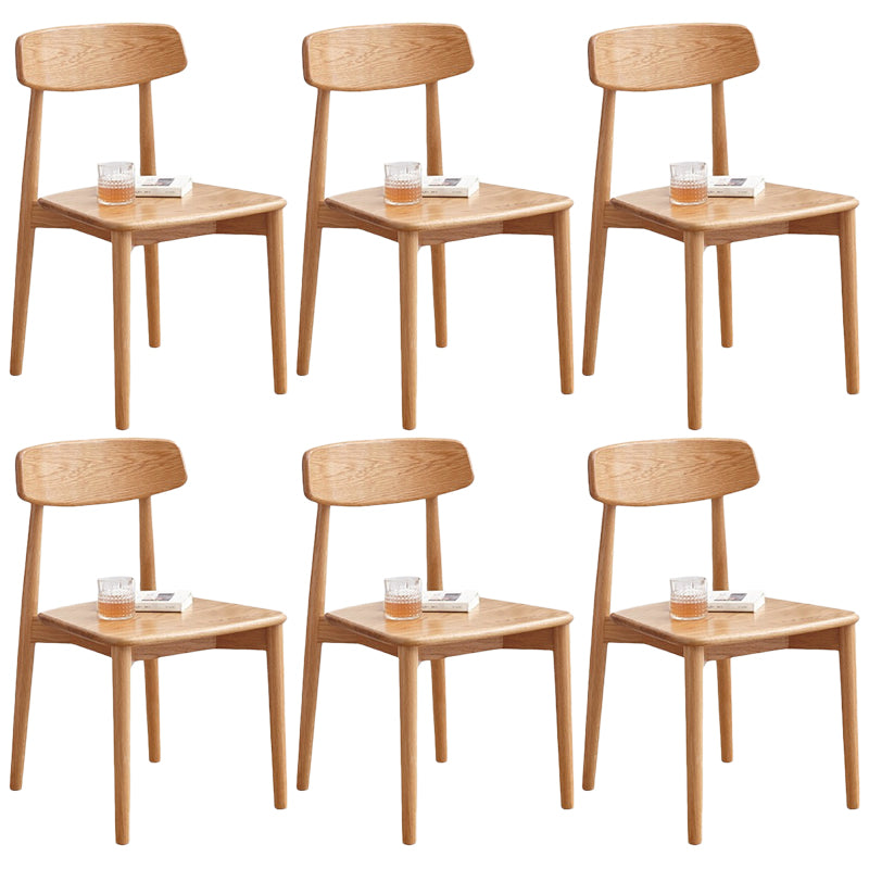 Modern Wood Indoor-Outdoor Chair Dining Room Armless Open Back Dining Side Chair Natural 6 Piece Set Natural Wood Clearhalo ' kitchen&dining_furn' 'Dining Chairs' 'Dining Tables & Seating' 'dining_chair' 'furn' 'furn_dining_chair' 'Furniture' 'furniture_dining_chair' 'Kitchen & Dining Furniture' 'kitchen' 3539863