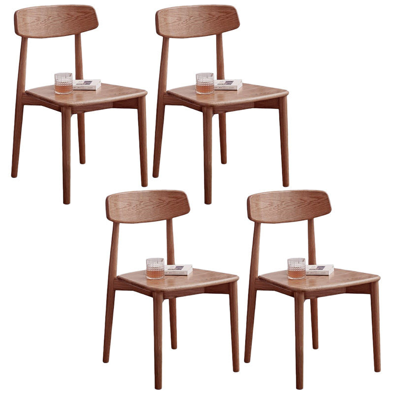 Modern Wood Indoor-Outdoor Chair Dining Room Armless Open Back Dining Side Chair Walnut 4 Piece Set Walnut Clearhalo ' kitchen&dining_furn' 'Dining Chairs' 'Dining Tables & Seating' 'dining_chair' 'furn' 'furn_dining_chair' 'Furniture' 'furniture_dining_chair' 'Kitchen & Dining Furniture' 'kitchen' 3539867