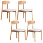 Modern Wood Indoor-Outdoor Chair Dining Room Armless Open Back Dining Side Chair Light Gray 4 Piece Set Natural Wood Clearhalo ' kitchen&dining_furn' 'Dining Chairs' 'Dining Tables & Seating' 'dining_chair' 'furn' 'furn_dining_chair' 'Furniture' 'furniture_dining_chair' 'Kitchen & Dining Furniture' 'kitchen' 3539874