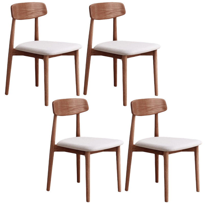 Modern Wood Indoor-Outdoor Chair Dining Room Armless Open Back Dining Side Chair Light Gray 4 Piece Set Walnut Clearhalo ' kitchen&dining_furn' 'Dining Chairs' 'Dining Tables & Seating' 'dining_chair' 'furn' 'furn_dining_chair' 'Furniture' 'furniture_dining_chair' 'Kitchen & Dining Furniture' 'kitchen' 3539879