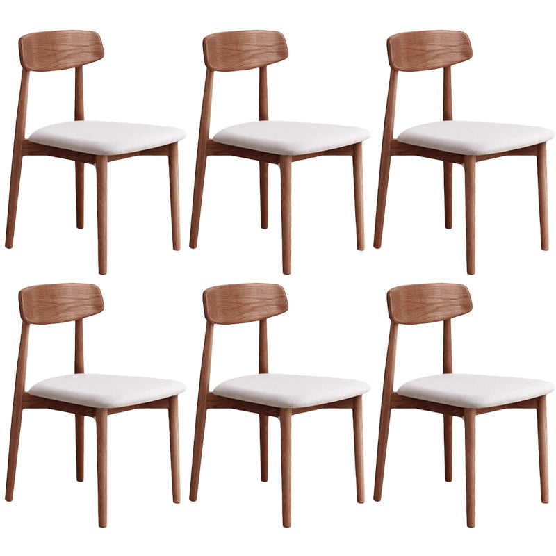 Modern Wood Indoor-Outdoor Chair Dining Room Armless Open Back Dining Side Chair Light Gray 6 Piece Set Walnut Clearhalo ' kitchen&dining_furn' 'Dining Chairs' 'Dining Tables & Seating' 'dining_chair' 'furn' 'furn_dining_chair' 'Furniture' 'furniture_dining_chair' 'Kitchen & Dining Furniture' 'kitchen' 3539880