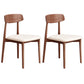 Modern Wood Indoor-Outdoor Chair Dining Room Armless Open Back Dining Side Chair Off-White 2 Piece Set Walnut Clearhalo ' kitchen&dining_furn' 'Dining Chairs' 'Dining Tables & Seating' 'dining_chair' 'furn' 'furn_dining_chair' 'Furniture' 'furniture_dining_chair' 'Kitchen & Dining Furniture' 'kitchen' 3539881