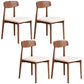 Modern Wood Indoor-Outdoor Chair Dining Room Armless Open Back Dining Side Chair Off-White 4 Piece Set Walnut Clearhalo ' kitchen&dining_furn' 'Dining Chairs' 'Dining Tables & Seating' 'dining_chair' 'furn' 'furn_dining_chair' 'Furniture' 'furniture_dining_chair' 'Kitchen & Dining Furniture' 'kitchen' 3539882