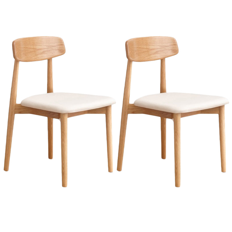 Modern Wood Indoor-Outdoor Chair Dining Room Armless Open Back Dining Side Chair Off-White 2 Piece Set Natural Wood Clearhalo ' kitchen&dining_furn' 'Dining Chairs' 'Dining Tables & Seating' 'dining_chair' 'furn' 'furn_dining_chair' 'Furniture' 'furniture_dining_chair' 'Kitchen & Dining Furniture' 'kitchen' 3539884