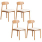 Modern Wood Indoor-Outdoor Chair Dining Room Armless Open Back Dining Side Chair Off-White 4 Piece Set Natural Wood Clearhalo ' kitchen&dining_furn' 'Dining Chairs' 'Dining Tables & Seating' 'dining_chair' 'furn' 'furn_dining_chair' 'Furniture' 'furniture_dining_chair' 'Kitchen & Dining Furniture' 'kitchen' 3539885