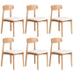 Modern Wood Indoor-Outdoor Chair Dining Room Armless Open Back Dining Side Chair Off-White 6 Piece Set Natural Wood Clearhalo ' kitchen&dining_furn' 'Dining Chairs' 'Dining Tables & Seating' 'dining_chair' 'furn' 'furn_dining_chair' 'Furniture' 'furniture_dining_chair' 'Kitchen & Dining Furniture' 'kitchen' 3539886