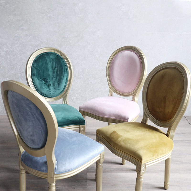 Traditional Velvet Dining Chair 38''H King Louis Back Side Chair with 4 Legs for Restaurant Clearhalo ' kitchen&dining_furn' 'Dining Chairs' 'Dining Tables & Seating' 'dining_chair' 'furn' 'furn_dining_chair' 'Furniture' 'furniture_dining_chair' 'Kitchen & Dining Furniture' 'kitchen' 3539919