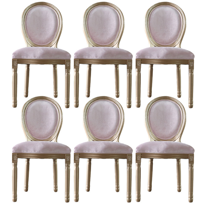 Traditional Velvet Dining Chair 38''H King Louis Back Side Chair with 4 Legs for Restaurant Pink 6 Piece Set Clearhalo ' kitchen&dining_furn' 'Dining Chairs' 'Dining Tables & Seating' 'dining_chair' 'furn' 'furn_dining_chair' 'Furniture' 'furniture_dining_chair' 'Kitchen & Dining Furniture' 'kitchen' 3539923